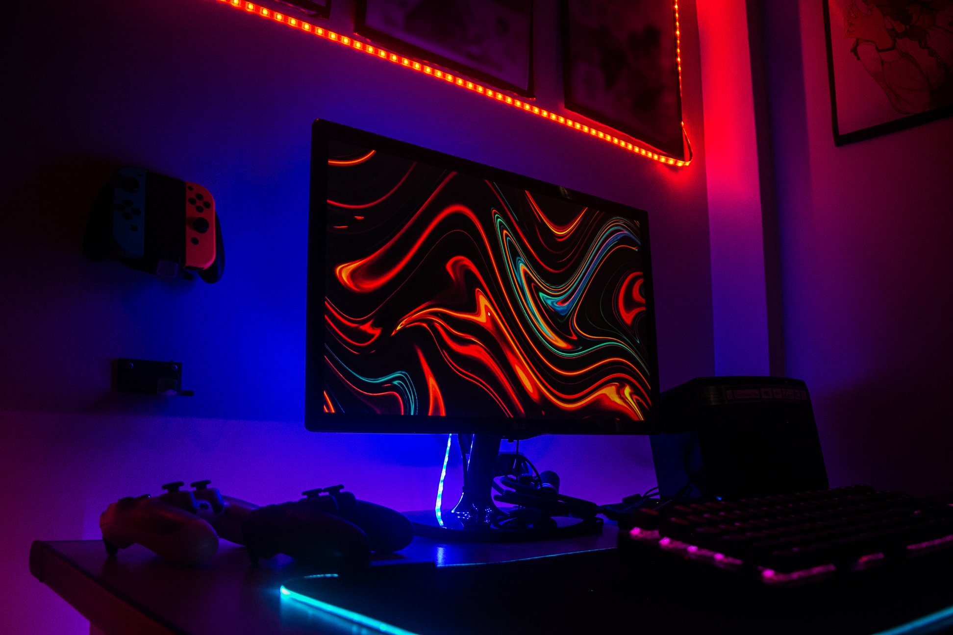 Gaming Computer Setup on the Table